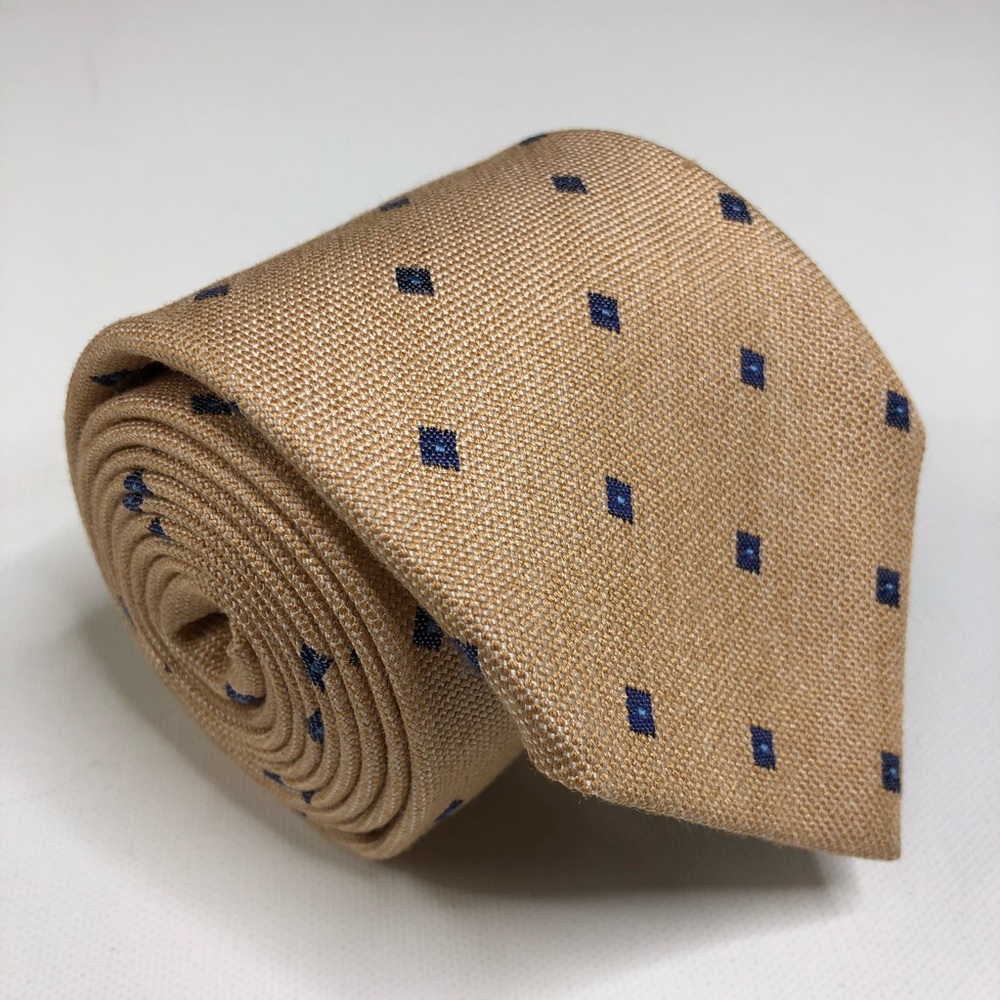 Massimo Bizzocchi 100% silk tie tan